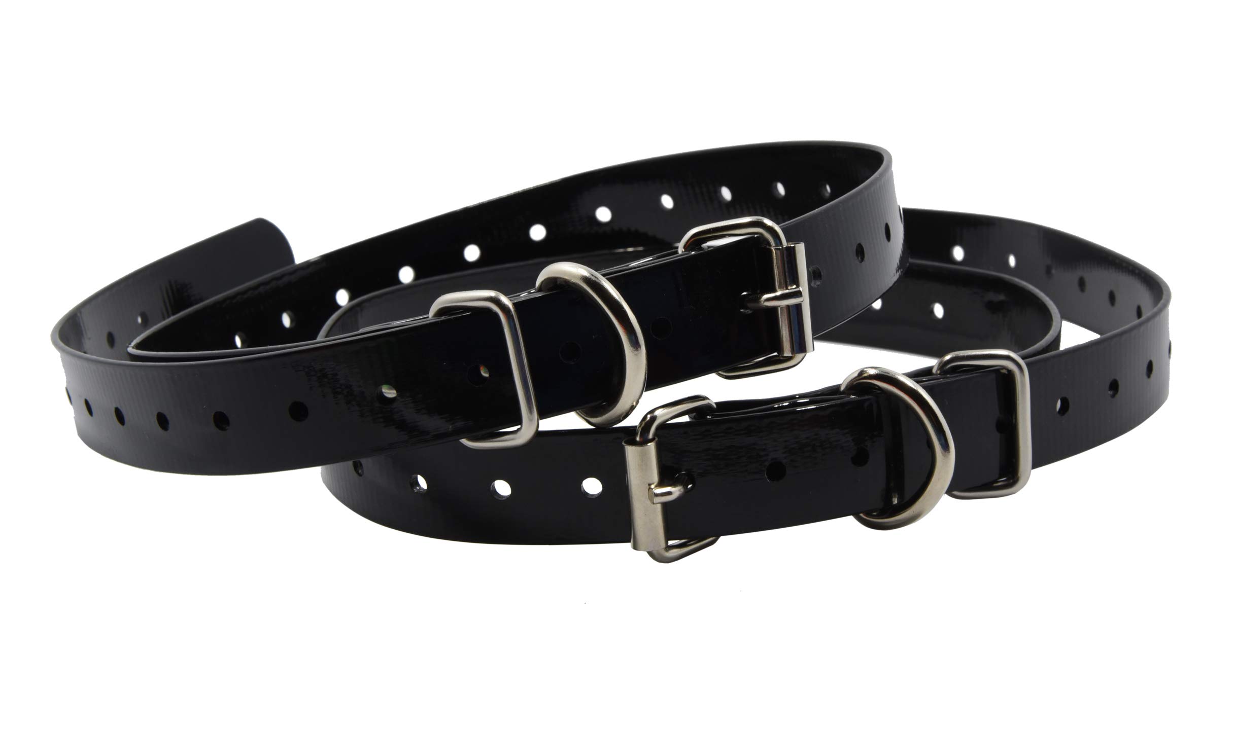 2-Pack Replacement ¾” Collar Strap Bands with Double Buckle Loop for Garmin Delta Dogtra SportDOG Petsafe Petrainer Educator Sport Dog Training Pet Shock Bark e Collars and Invisible Fences