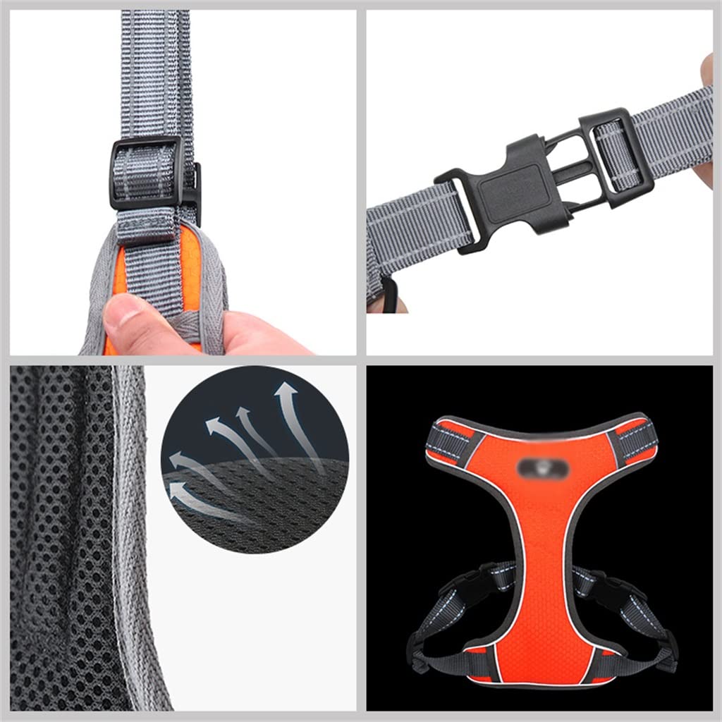 Medium and Large Pet Dog Harness Without Tension Adjustable Dog Vest Outdoor Safe Walking and Running (B L)