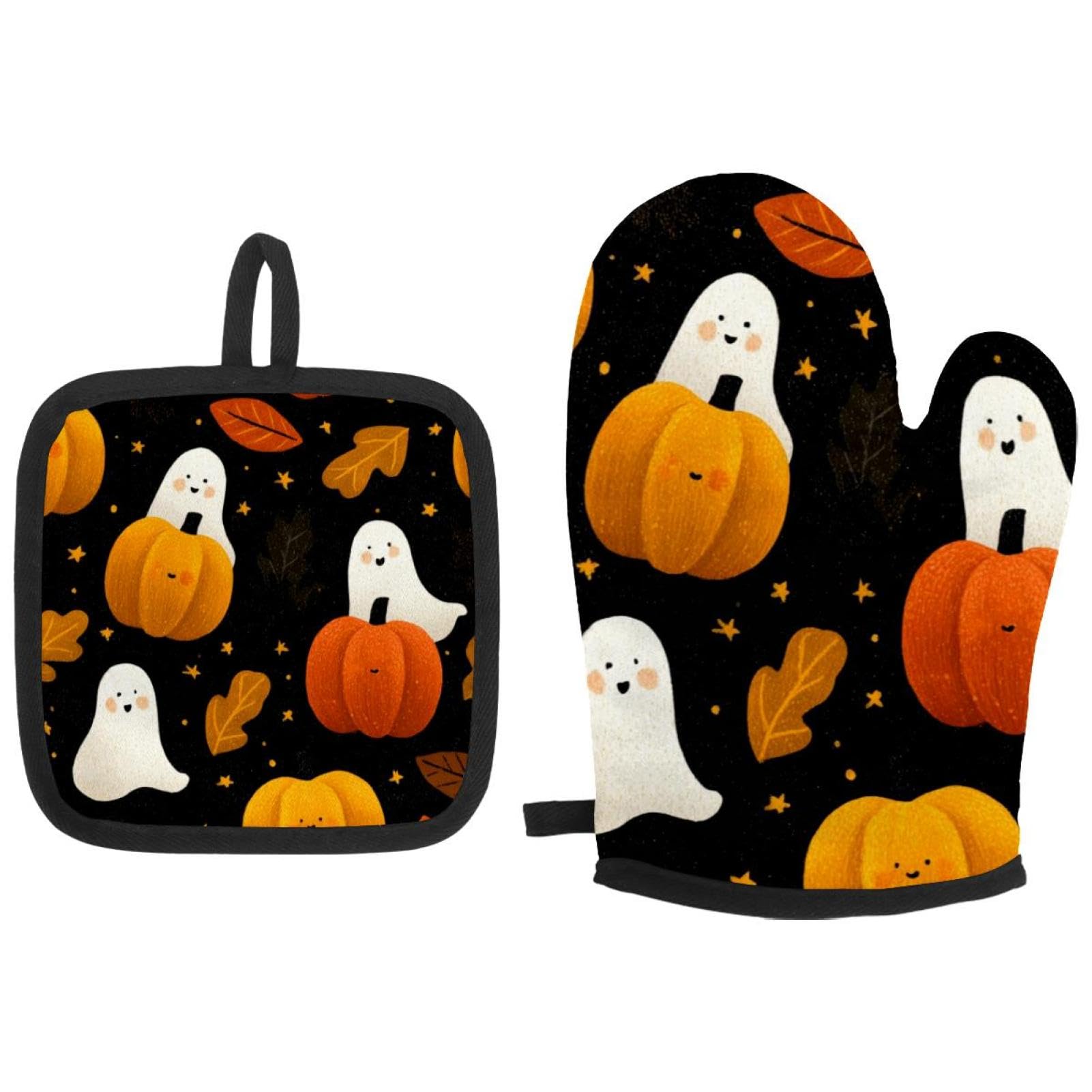 Gants de cuisine pour Halloween lot de 16 maniques anti-chaleur et antidérapantes