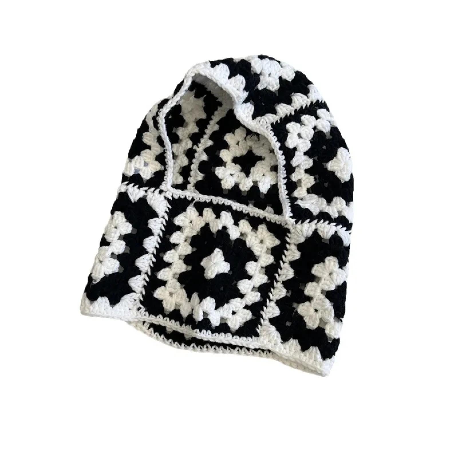 Czapki Czapki Skullies Beanies Czapka Beanie Czapka Kominiarka Czapka Zimowa Ręcznie Szydełkowana Czarna Biała Żakardowa Damska Ochrona uszu Ciepłe Czapki Pulower, Jak na zdjęciu, rozmiar uniwersalny