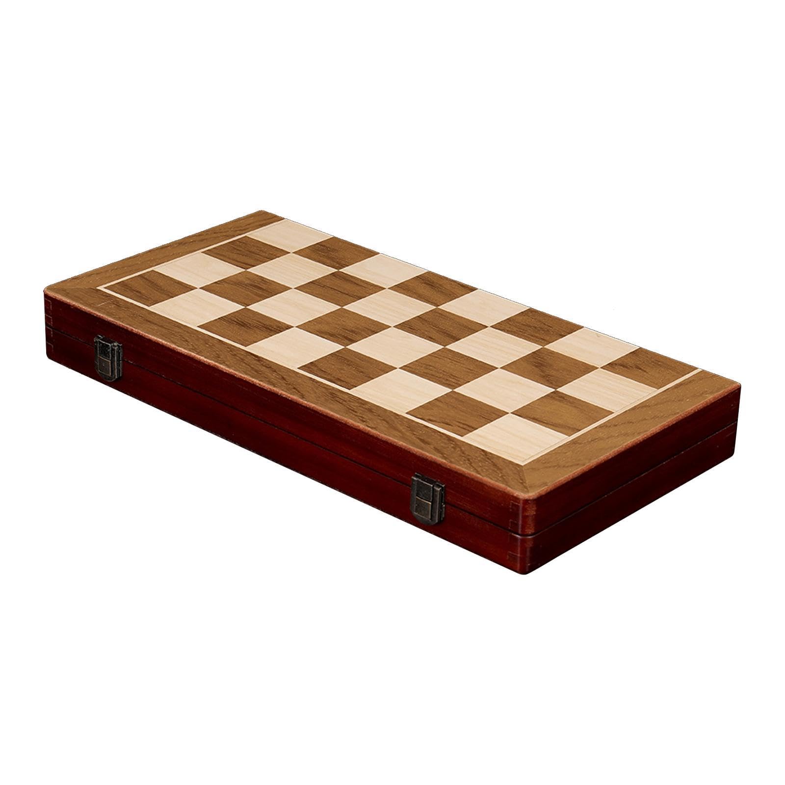Juego de Ajedrez Y Damas Plegable, Tablero de Madera para Principiantes, Juego Educativo, 15 Pulgadas