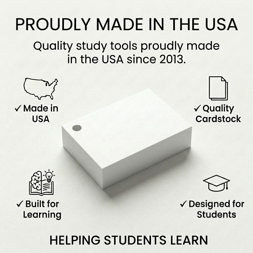 Wyprodukowano w USA – kompaktowy zestaw kart Debra Dale Designs – trwały, przenośny i zorganizowany do nauki w podróży – najwyższej jakości materiały do nauki