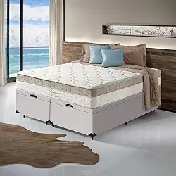 Cama Box Baú com Colchão de Molas Ensacadas Pillow In - Anjos - Premium Dream (Queen)