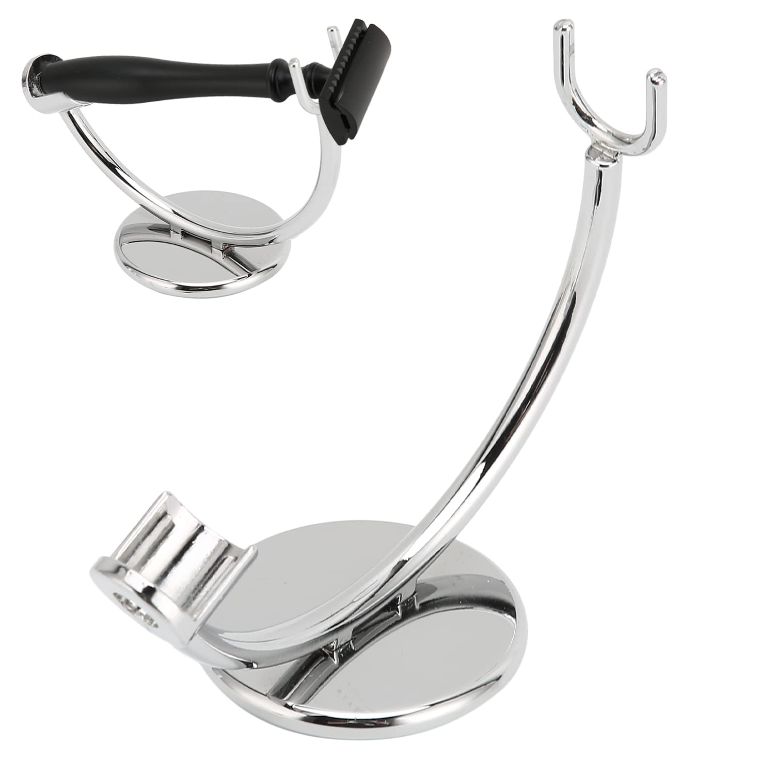 Safety Stand, Stainless Steel Shaver Stand Single Head High Stability Shaving Brush Holder with Modern Design Shaving Brush Stand, for Bathroom and Vanity Use