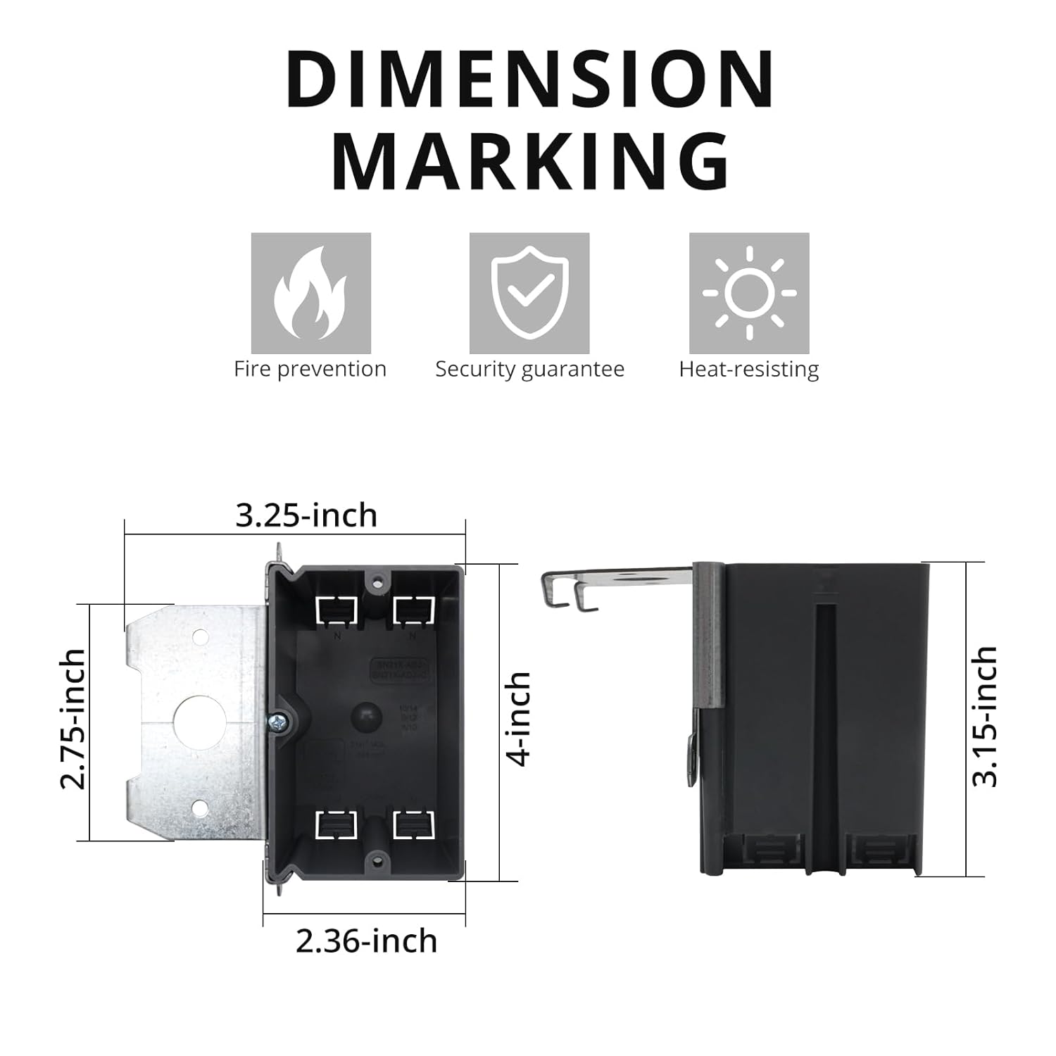 One Gang Adjustable Outlet Boxes,21 Cubic Inches Adjustment Screw to Adjust The Box Depth,Grey Outlet Box with ETL Listed(9 Pack).
