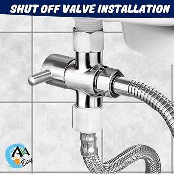 Brass T-Valve with Chrome Finish, 3-Way Tee Connector, 7/8 x 7/8 x G1/2, T-Adapter for Handheld Bidet Spray