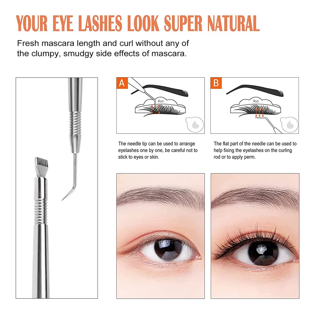 Peine Accesorio, Separador de Pestañas, Separador de Pestañas Lifting, Levantar Pestañas Cepillo de Separador Pestañas Peine de Acero Inoxidable Aplicación de Extensione Lash Lift, 1pc