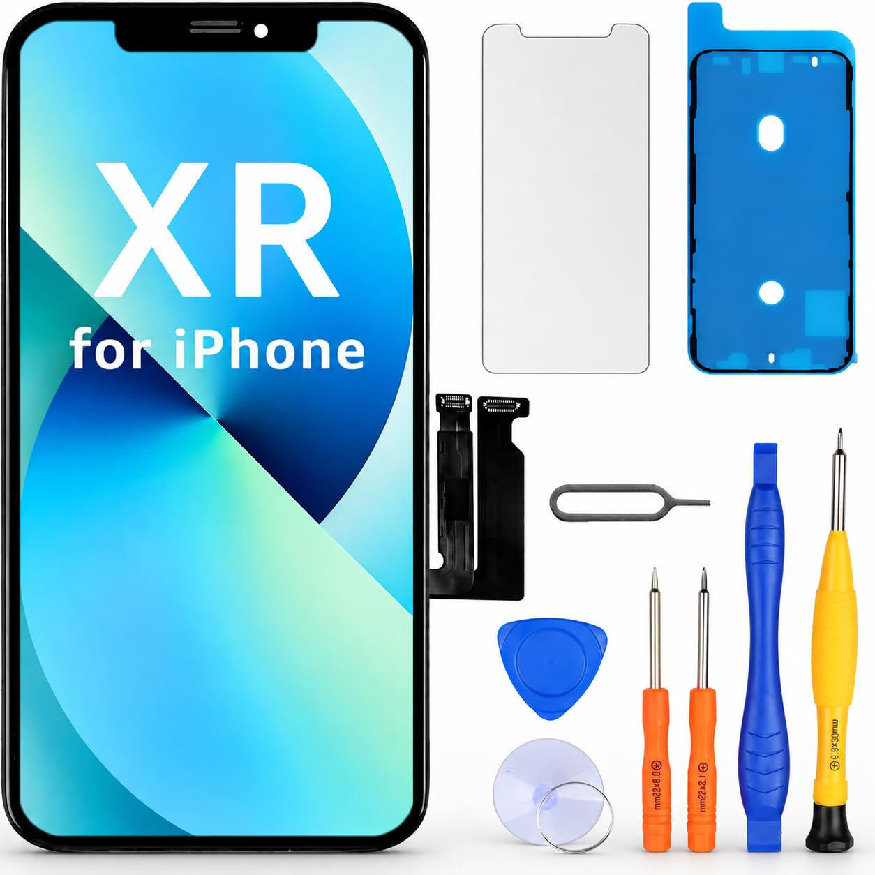 LL TRADER Schermo per iPhone XR LCD 6,1'' e Kit di Riparazione | Display FHD con 3D Touch e Digitalizzatore, Dotato di Nastro Adesivo Impermeabile e Pellicola Protettiva