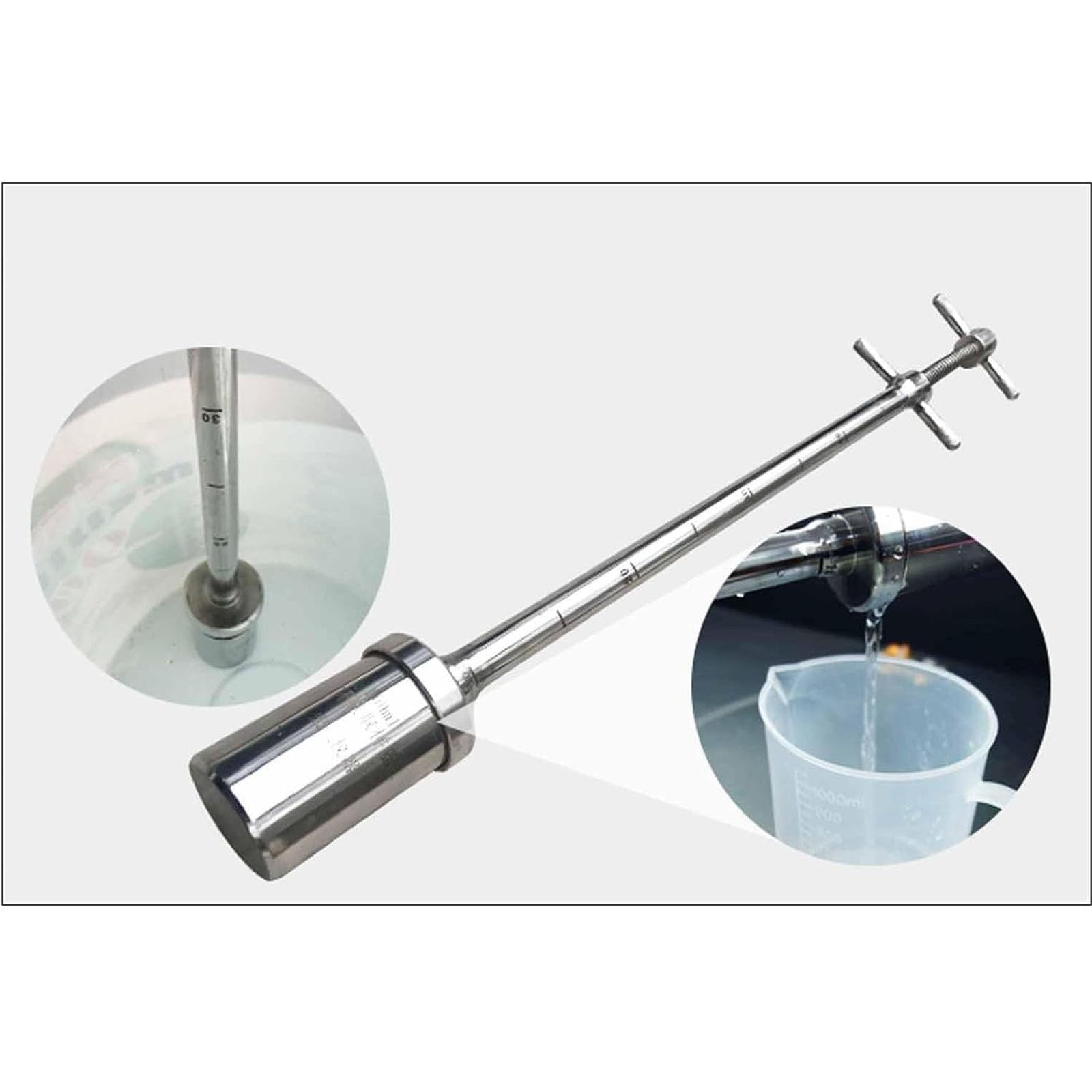 Sonda de muestreo de líquidos de Acero Inoxidable - Herramienta de muestreo Water Thief de 1 m/3,3 pies con Escala para una medición precisa - Ideal para muestras viscosas y líquidas (100 ml