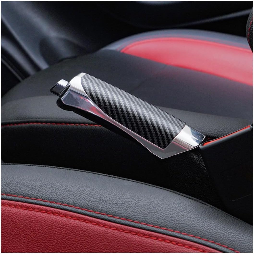 Cwmqa A/Carbon Fiber Cwmq Hnd Brke Cover For Mini F55 2021–2024,Cr Hndbrke Cover,Nti-Slip Hnd Brke Grips Sleeve Hndbrke Lever Interior Ccessories,