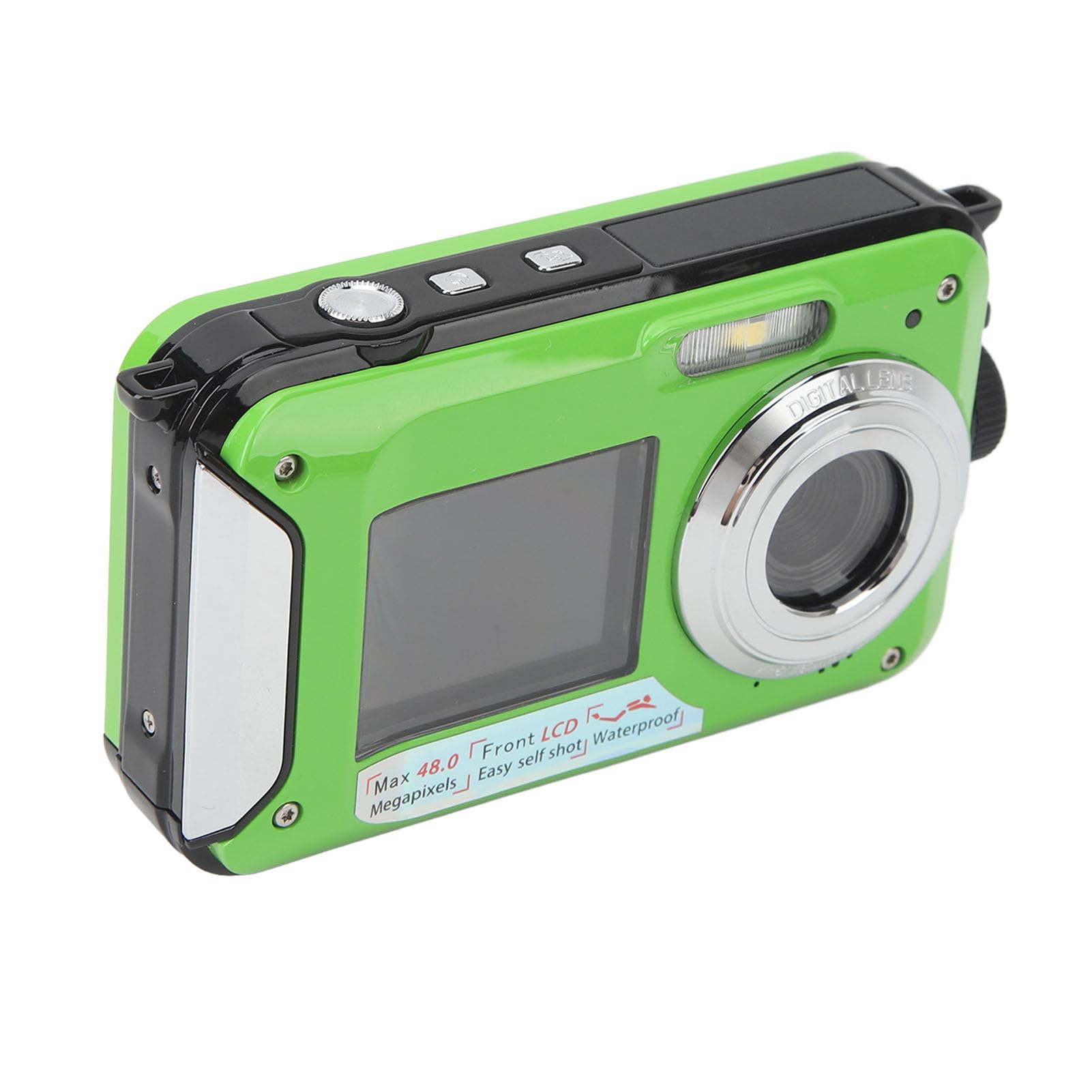 2.7K Underwater Camera, 10FT Camera 48MP 16X Digital Zoom Dual Screen Digital Video Vlogging Camera, for Swimming Snorkeling Rafting Surfing