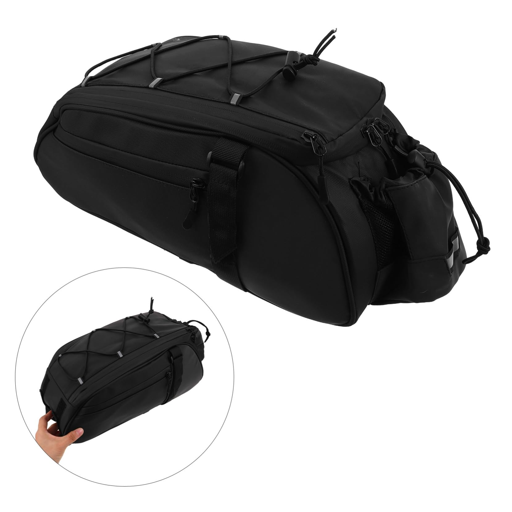 BESPORTBLE Borsa da Telaio per Bicicletta per Portapacchi Posteriore per Attrezzatura da Ciclismo per Dispositivi Elettronici per Viaggio Nera Adatta per Città e Fuoristrada