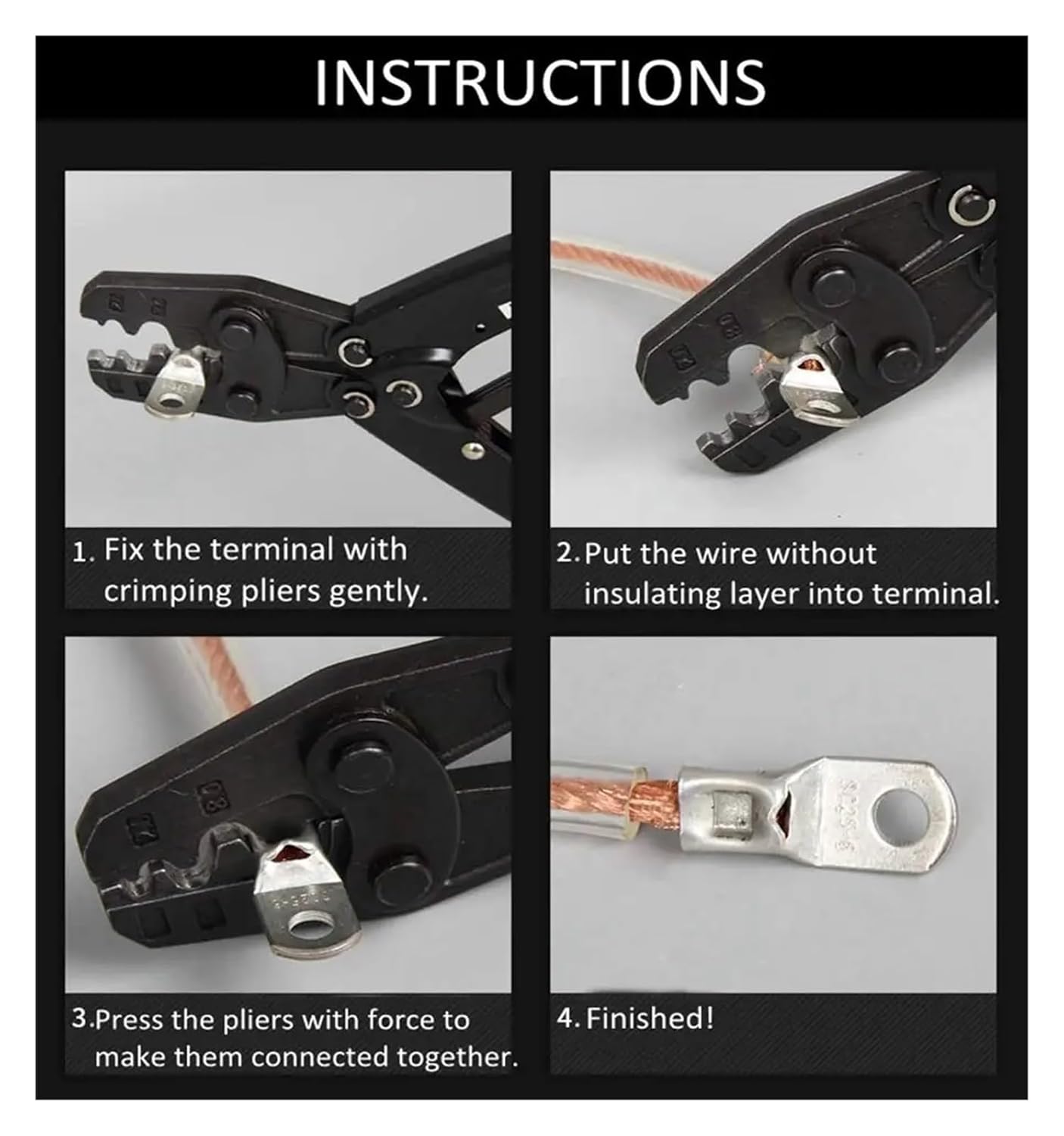 Cable Ends Terminals Connectors, 10 PCS SC Terminal Wire Solder Cable End Connector Bare Copper Battery Lugs SC6-6 SC6-8 SC10-6 SC10-8 SC16-6 SC16-8 SC25-6(Sc16-10)