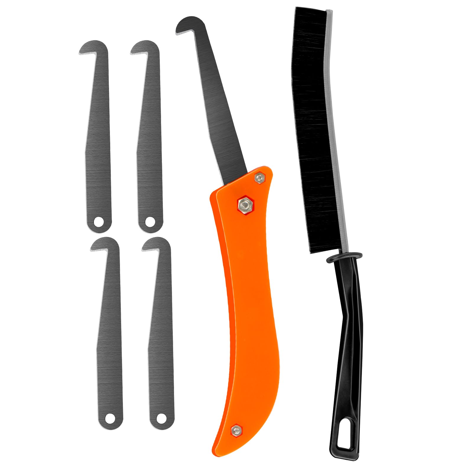 6 PCS Pro Grout Removal Tool Kit With Rake, Tile Remover, Scraper, Brush, Hand Saw and Angled Rake for Tile Cleaning