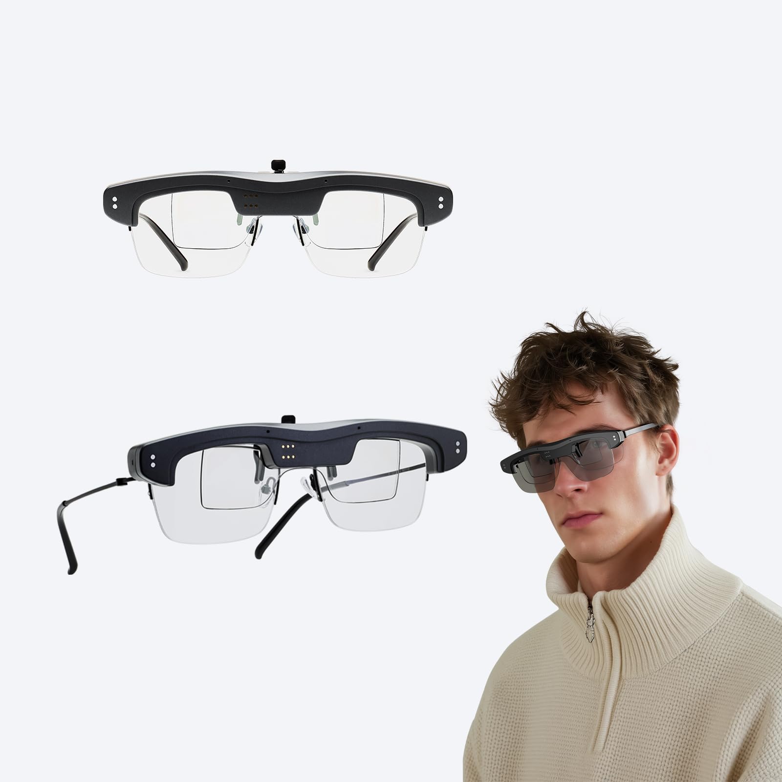 AR Smart Glasses 25 8g Ultra-Light 86 Immersive Virtual Screen Micro-LED Display Private File Casting Real-Time Translation Care