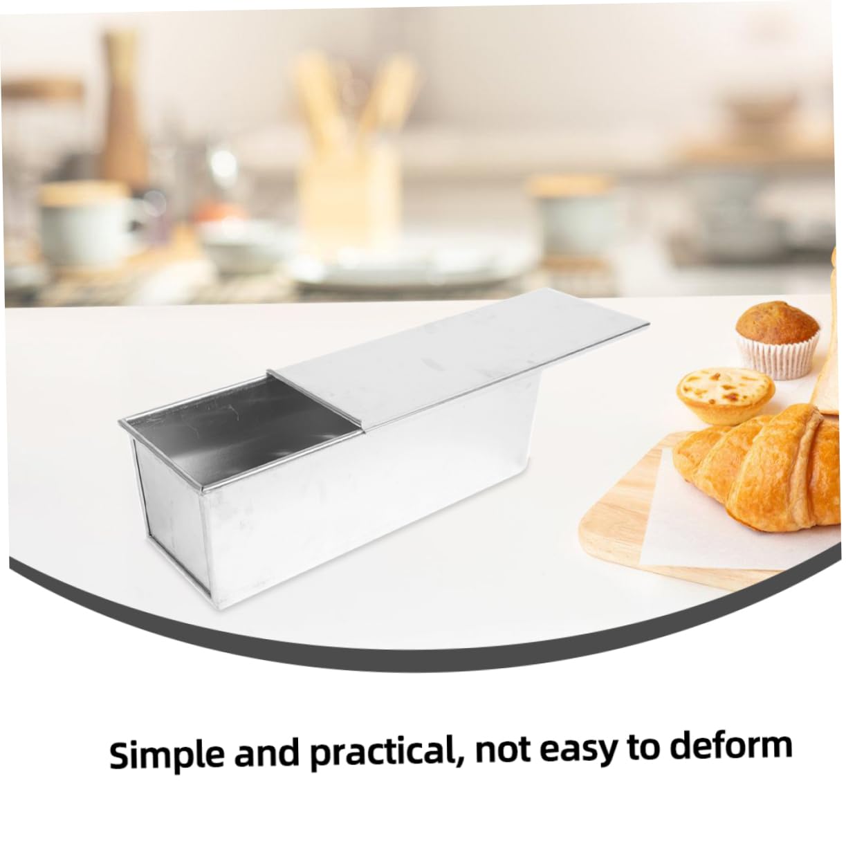 MAGICLULU 2 Piezas caja de tostadas bandeja para hornear pan lata de pan molde para pan tostado moldes de pan pequeños moldes para pan molde para pan con tapa aleación de aluminio Silver