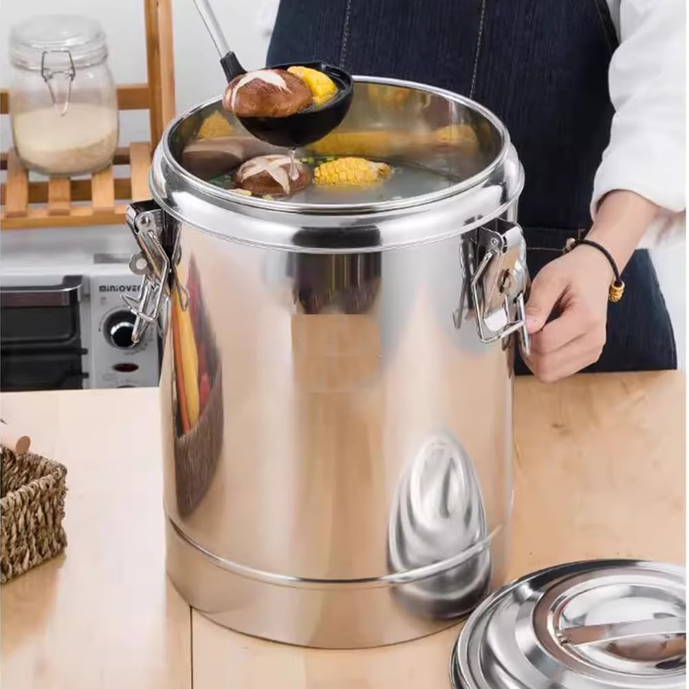 Dispensador de bebidas de acero inoxidable aislado con grifo, capacidad de 20 litros para bebidas frías y calientes, ideal para catering y eventos