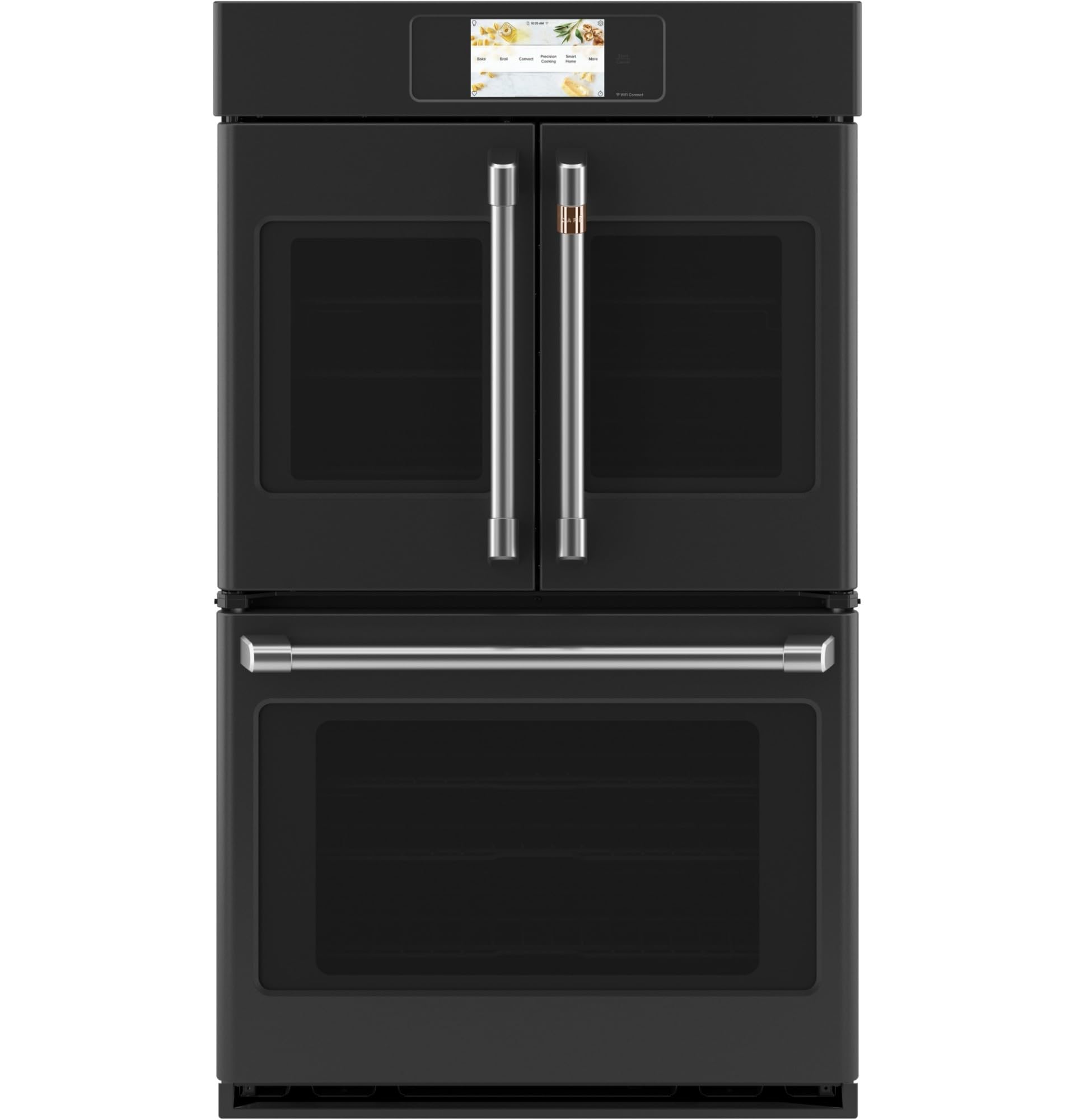 Cafe CTD90FP3ND1 30"" Professional Matte Black French Door Smart Double Wall Oven with 10 cu. ft. Total Capacity Convection French Door Sabbath Mode