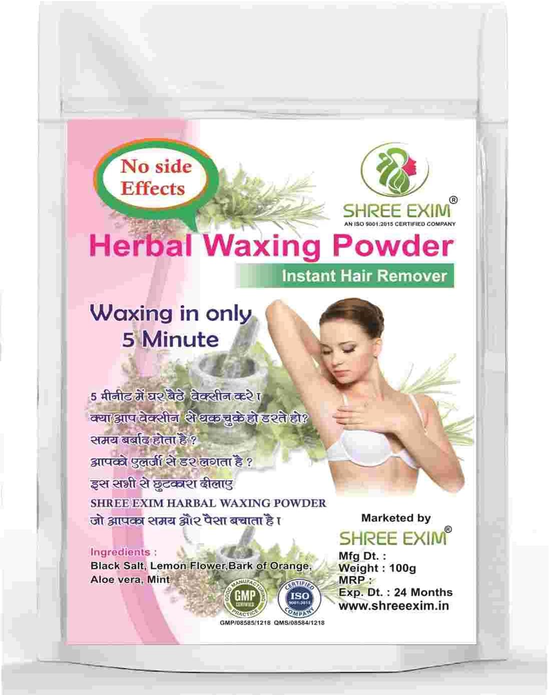 Hair Removal Herbal Wax Powder For Instant, Organic, Natural, and Smooth Waxing For Women & Men, For All Types of Unwanted Hair & Skin, Hands, Legs, Underarms, Bikini Area etc. (100 g)