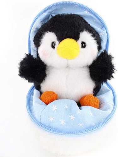 Plushland Bola de nieve de peluche con cremallera de animales de peluche, surtido de animales de peluche para novia, familiares y amigos (pingüino