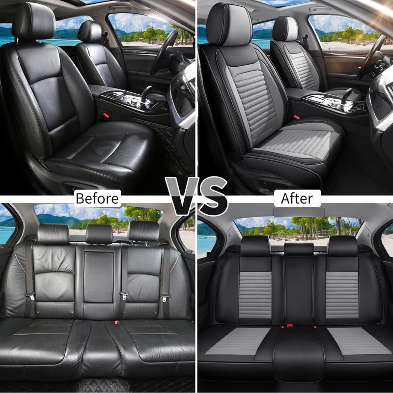 Image of Seat Covers Full Set Fit for Chevy /Chevrolet Bolt 2016-2026, BlackGray