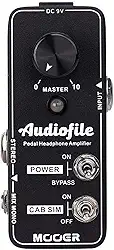 MOOER Audiofile Amplificador de fone de ouvido analógico, acesso a circuitos de efeitos, buffer/boost de limpeza para guitarra elétrica/baixo