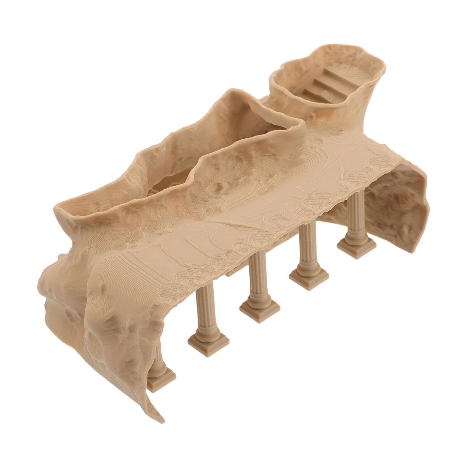 HEALLILY Elegant Roman Column Fish Shelter for Aquarium, Plastic Fish and Shrimp Hiding House with Ancient Roman Design, Safe Fishtank Hideout Tunnel for Freshwater Tanks and Aquarium