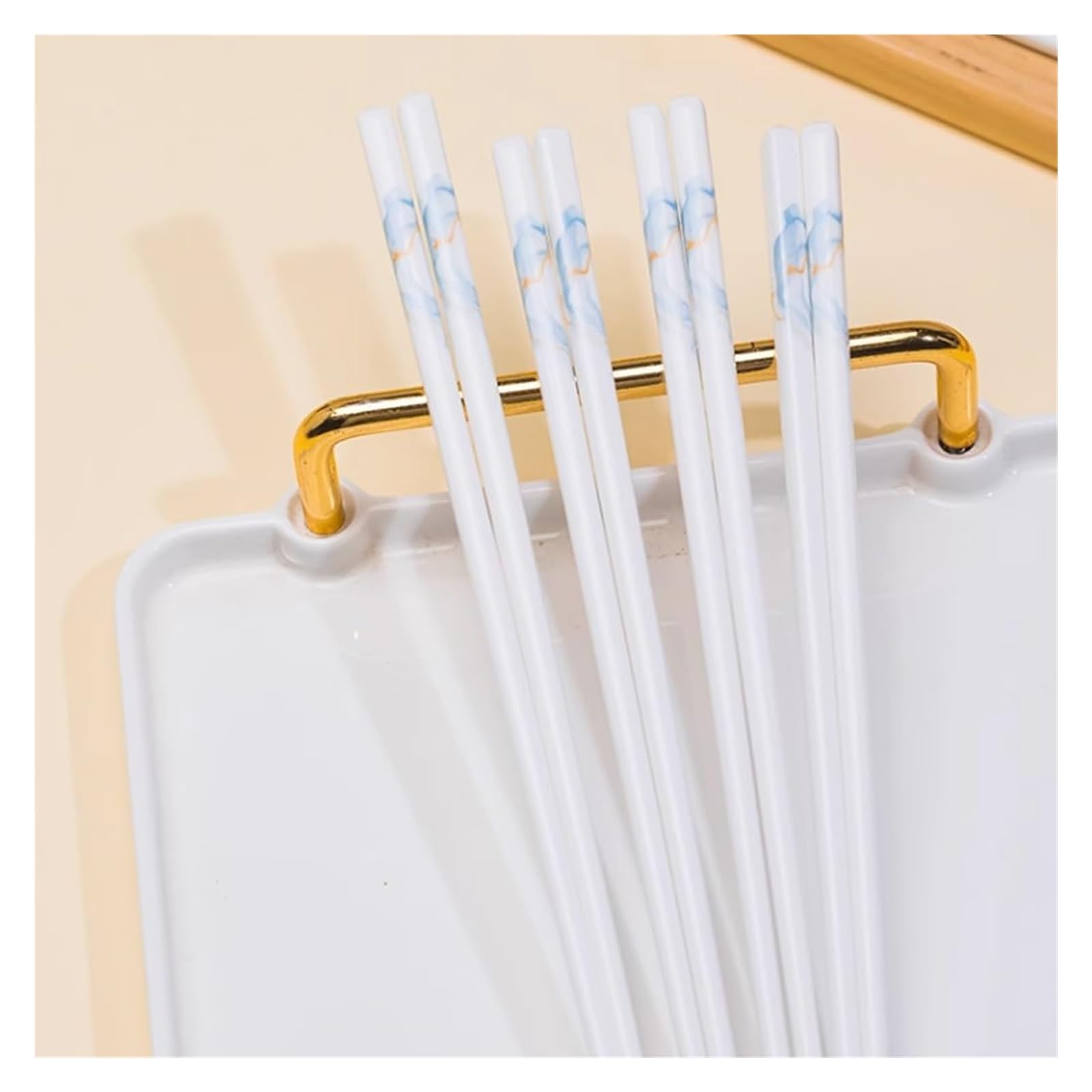 Jeu de baguettes, Ensemble de baguettes en porcelaine chinoise, coffret cadeau, motif pêche, 12 paires réutilisables