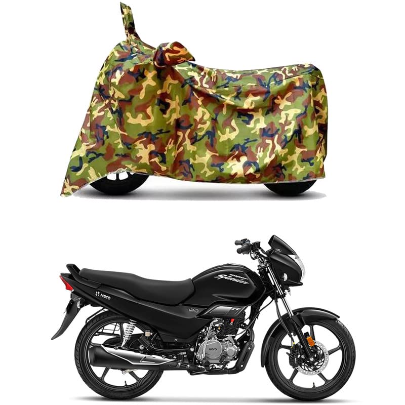 Image of Waterproof 100% PVC Coated Bike Scooty Two Wheeler Body Cover Compatible for Hero Super Splendor BS6 /UV-Rays /Heat Protection /Birds Dropping /Scratchproof /Dust Proof /All [6X6 Jungle Print]