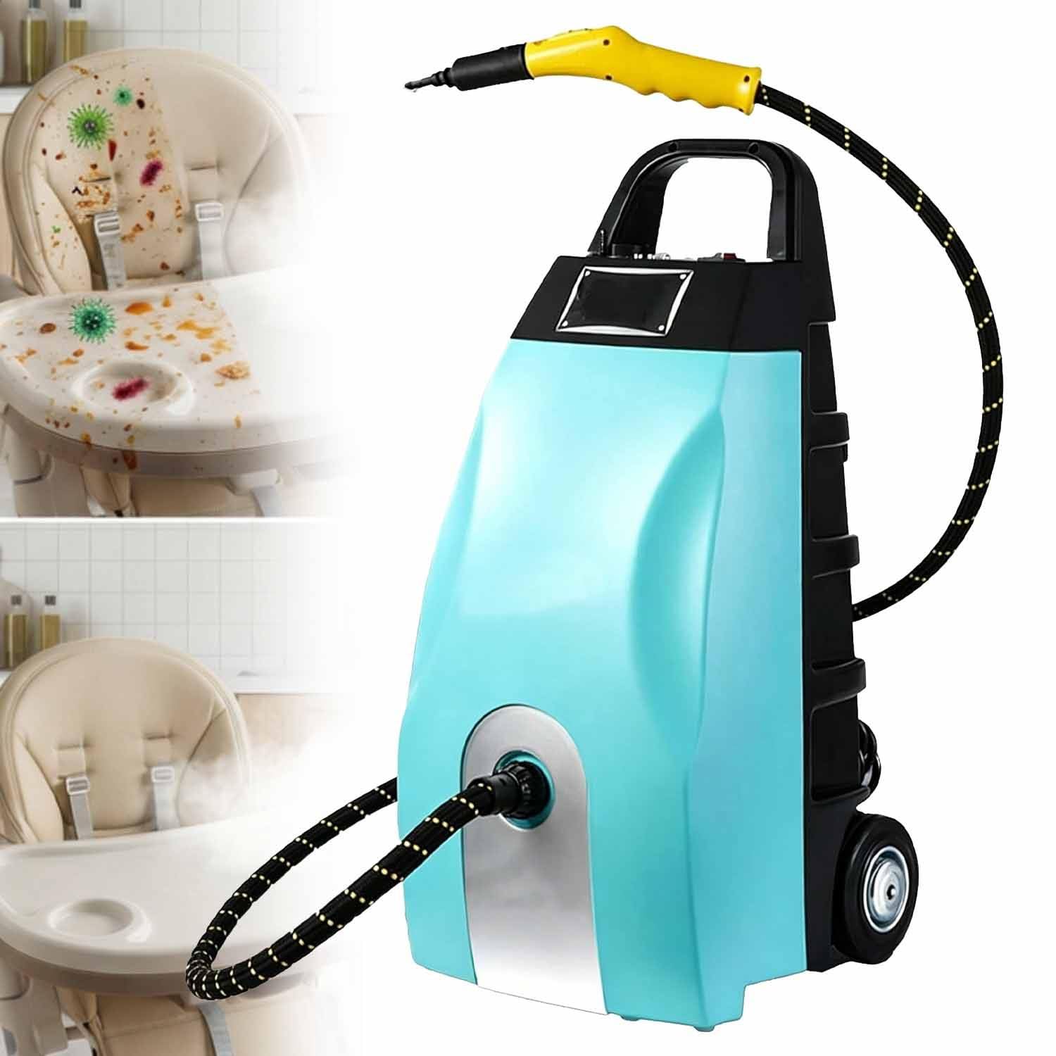 GLBMXDD Portable Steamer Cleaning Machine, 3.5L Tank, 230°F High Temp Steam,3000W Heated Carpet Extractor for Home with Safety Lock, For cleaning carpets, sofas, mattresses Blue