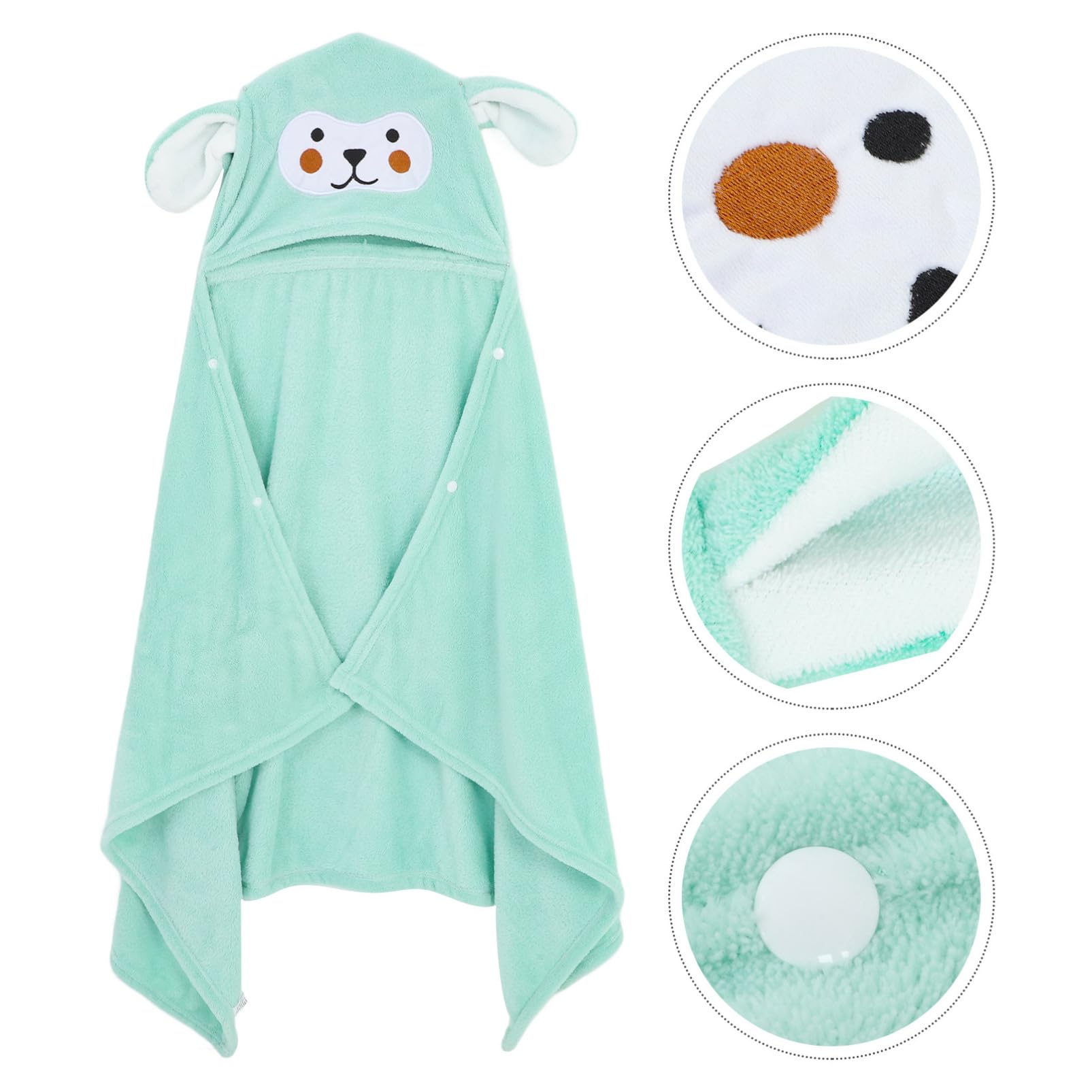 Serviette à Capuche pour Garçon Fille Polaire Ultra Absorbante Design Animal Mignon pour Bain Plage Enveloppe de Bain Douce et Portable pour Tout Petits
