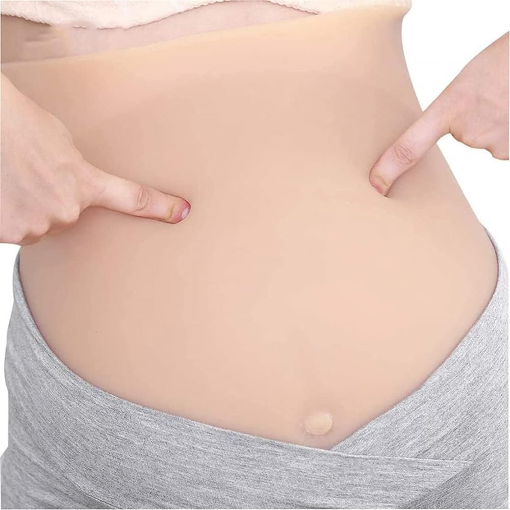Cyxoz Fake Pregnant Belly,8-10 Months Lightweight Artificial Silicone Pregnant Belly,Fake Silicone Belly Bump Realistic Artificial Pregnancy Tummy For Photoshoot Model Movies-10Months
