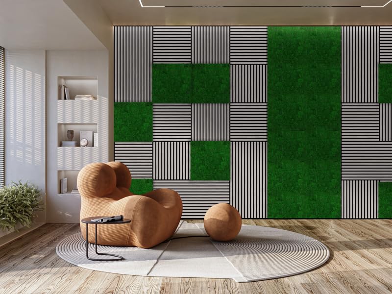 PROVISTON Akustyczne panele ścienne 3D 1040 x 520 x 10 mm prawdziwe drewno dąb szare modułowe panele ścienne