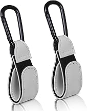 Kinderwagen Haken Clips,2 Stück Buggy-Clips Träger Kinderwagen Haken,Kinderwagen Taschenhalter aus Leder,bag hooks for stroller,kinderwagen clips,Kinderwagen haken für taschen,rucksack (Grau)