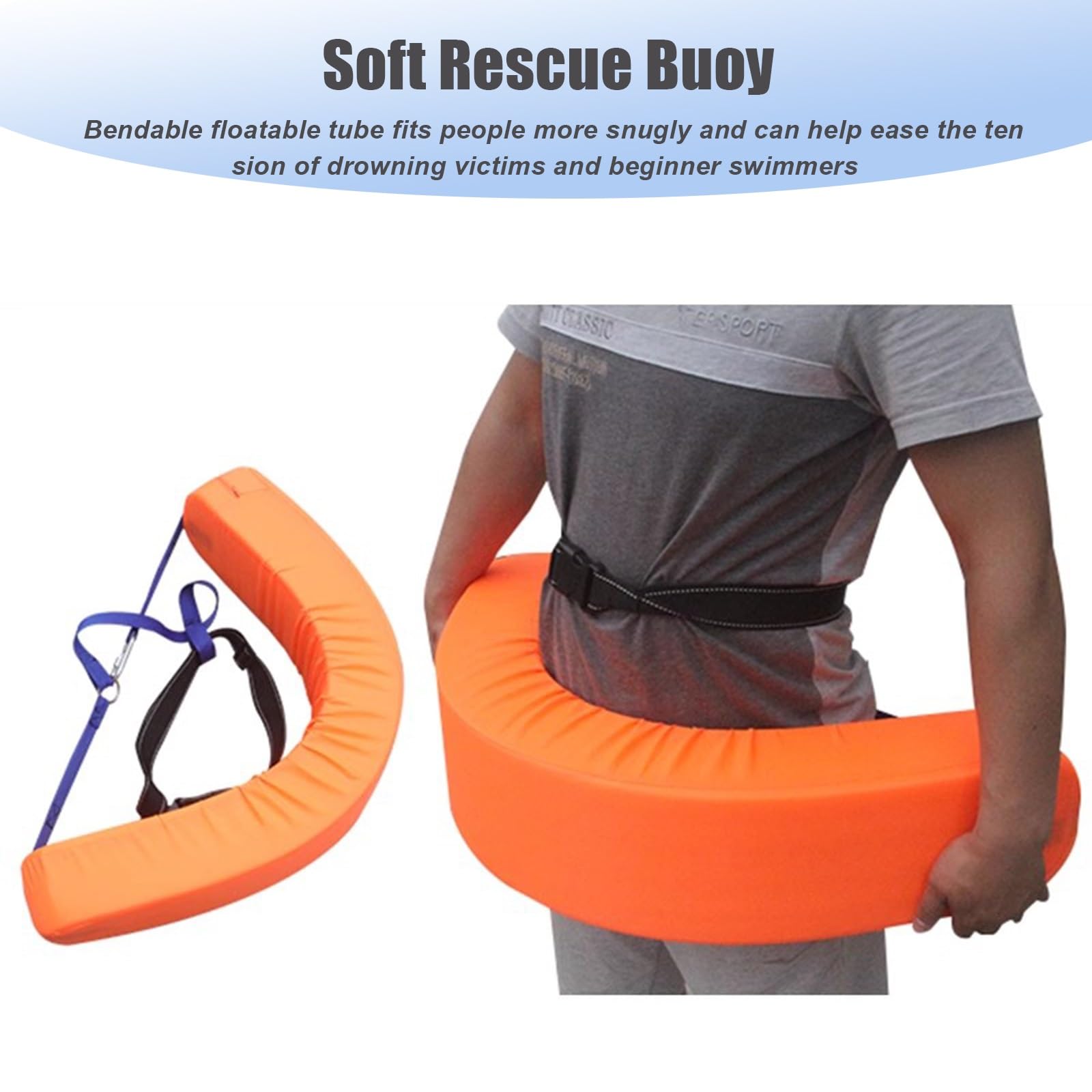 Confezione da 2 tubi di salvataggio per bagnini per adulti, attrezzatura di sicurezza per piscina con fischietto, 122,9 x 15 cm, per salvataggio in acqua all'aperto