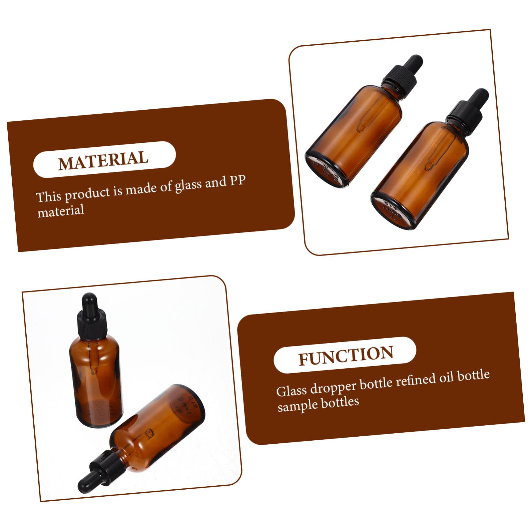 40 botellas de vidrio para aceites esenciales, botellas de líquido cosmético, frasco cuentagotas de vidrio, cuentagotas vacías, de de cutícula, de líquido de
