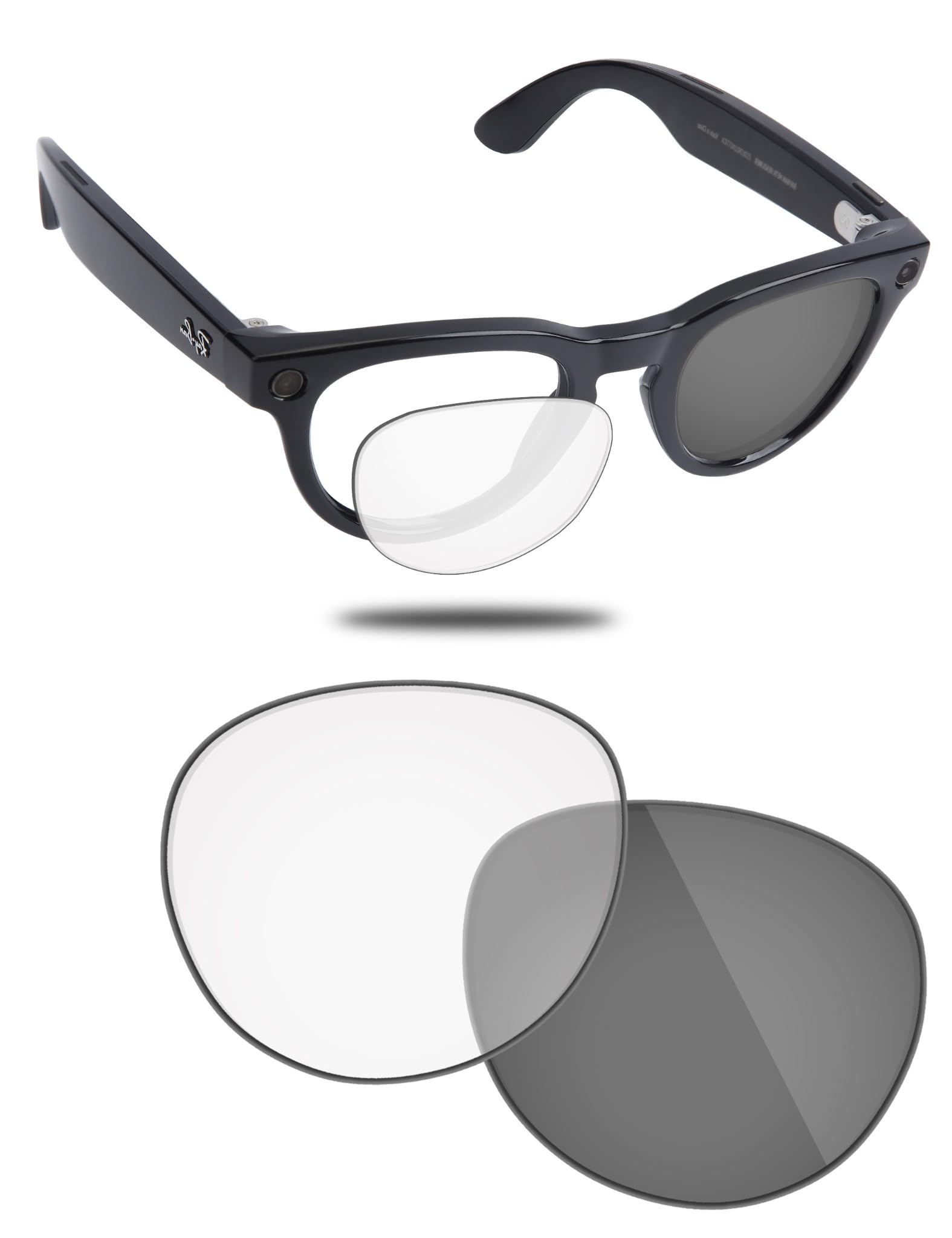 Fiskr Lenti di ricambio compatibili con occhiali intelligenti Ray-Ban Meta Headliner RW4009 da 50 mm, resistenti agli urti e vestibilità perfetta