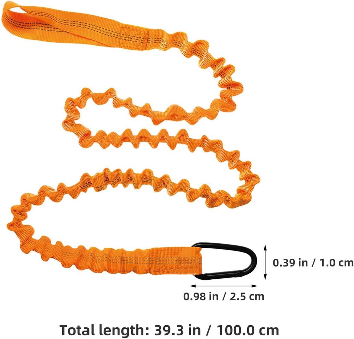 Abaodam Kayak Paddle Leash and Rod Lanyard, 2pcs Orange Stretch Nylon Tether with Buckle, Heavy Duty Safety Rope for Kayaking, Canoeing, and Fishing Accessories