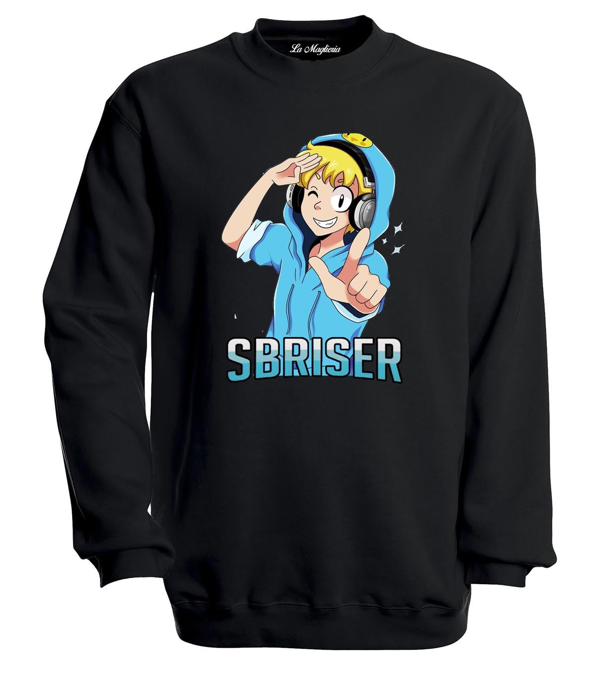 Felpa Girocollo di SBRISER v.3 Youtuber Taglie Ragazzi e Adulti Unisex