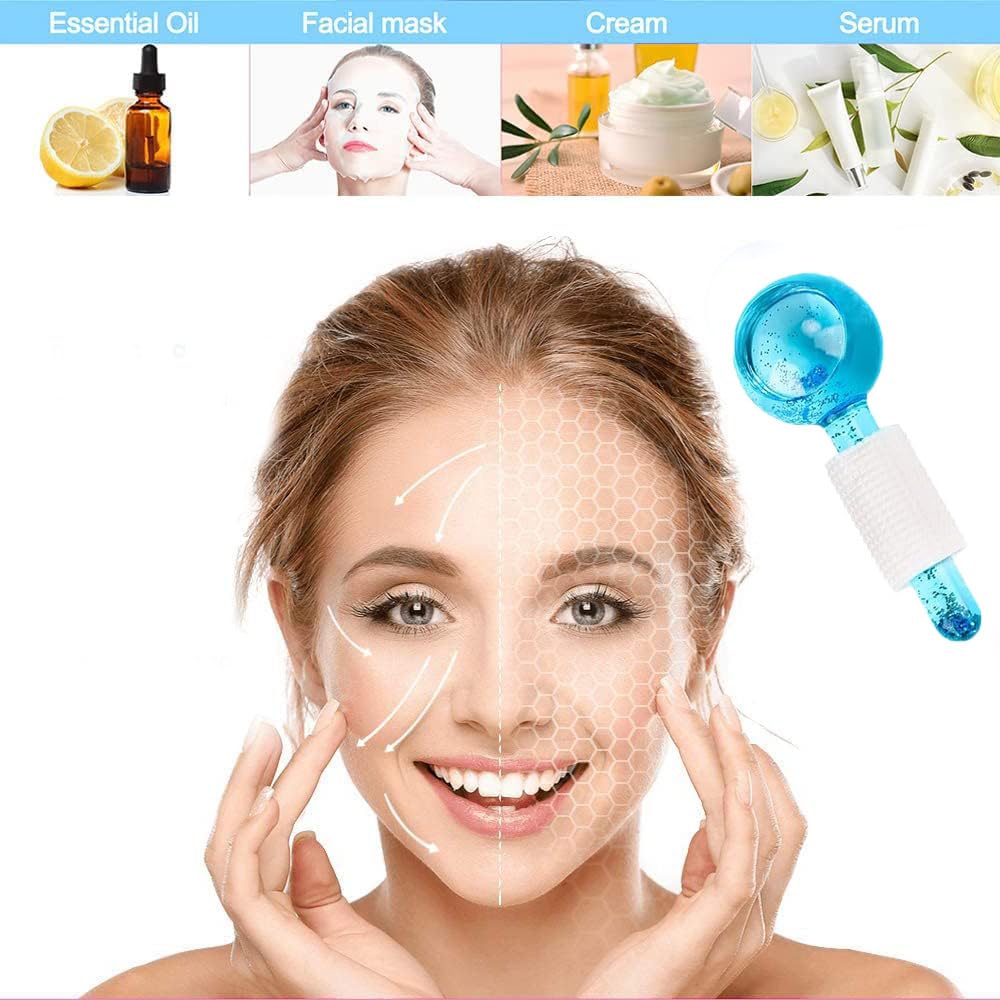 Ice Roller Ball,2Pcs Facial Ice Globes,Massage Ice Ball Skin Care Tool,Tonifica la Pelle e Migliora la Circolazione Sanguigna,Riducono il Gonfiore e Le Occhiaie