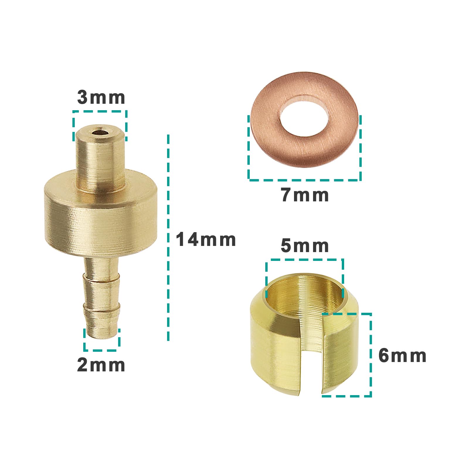 Kit De 4 Insertos De Freno (olivas Y Conectores) Para Bicicleta | Compatible Con Mangueras Hope | Material De Cobre | Para Montaña Y Mantenimiento De Frenos De Disco
