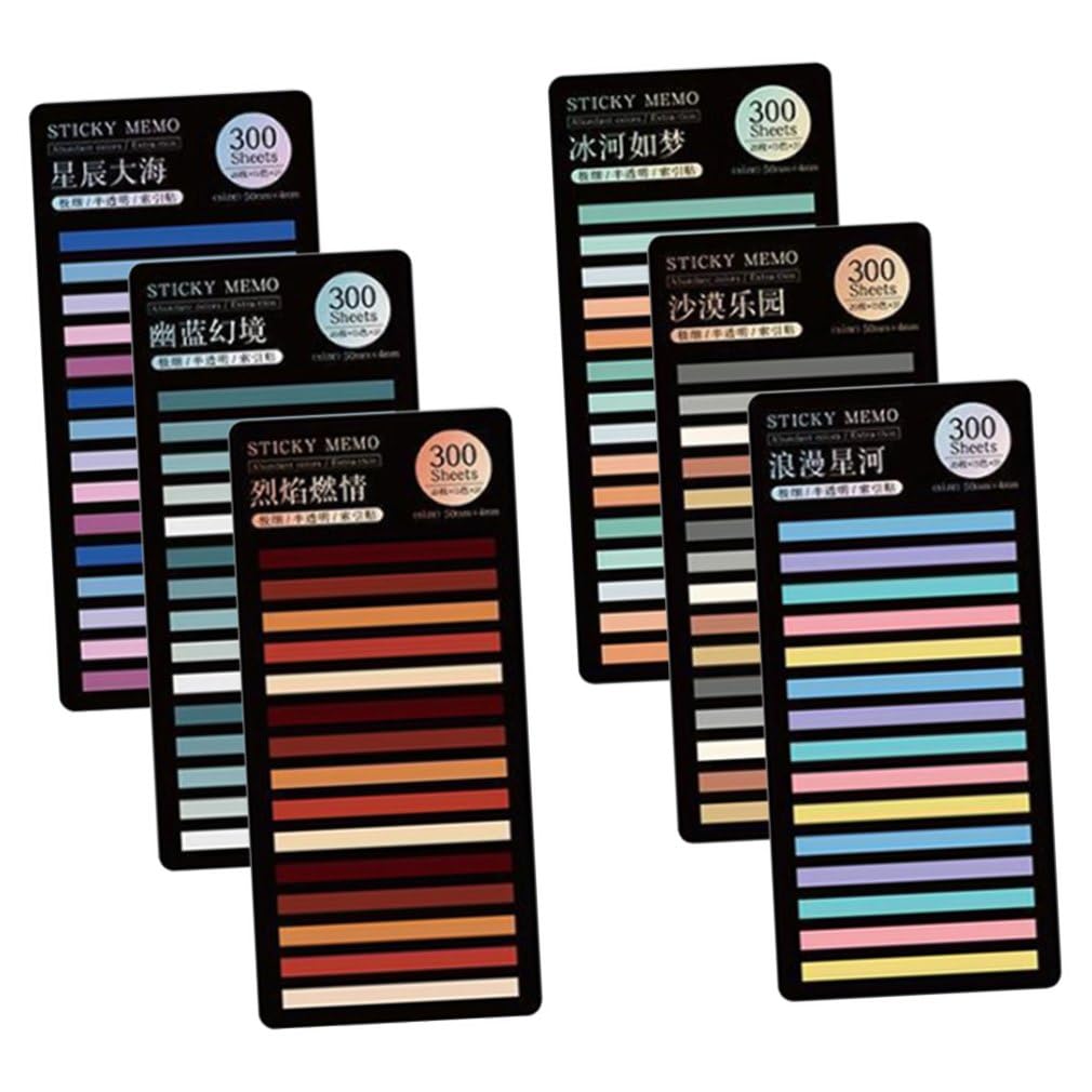 HOMSFOU 24 Sätze Bunte Seitenmarker Sticky Memo Pads für Notizen Selbstklebende Lesezeichen Verschiedenen Designs für Schule und Büro Praktische Indexmarker Farbenfrohe Haftnotizen