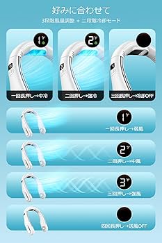 ◎新品◎　ネッククーラー W冷却プレート 5200mAh　カラー：ホワイト EXCITECH 2025年最新 ネッククーラー ペルチェ素子 (-15℃ 瞬間