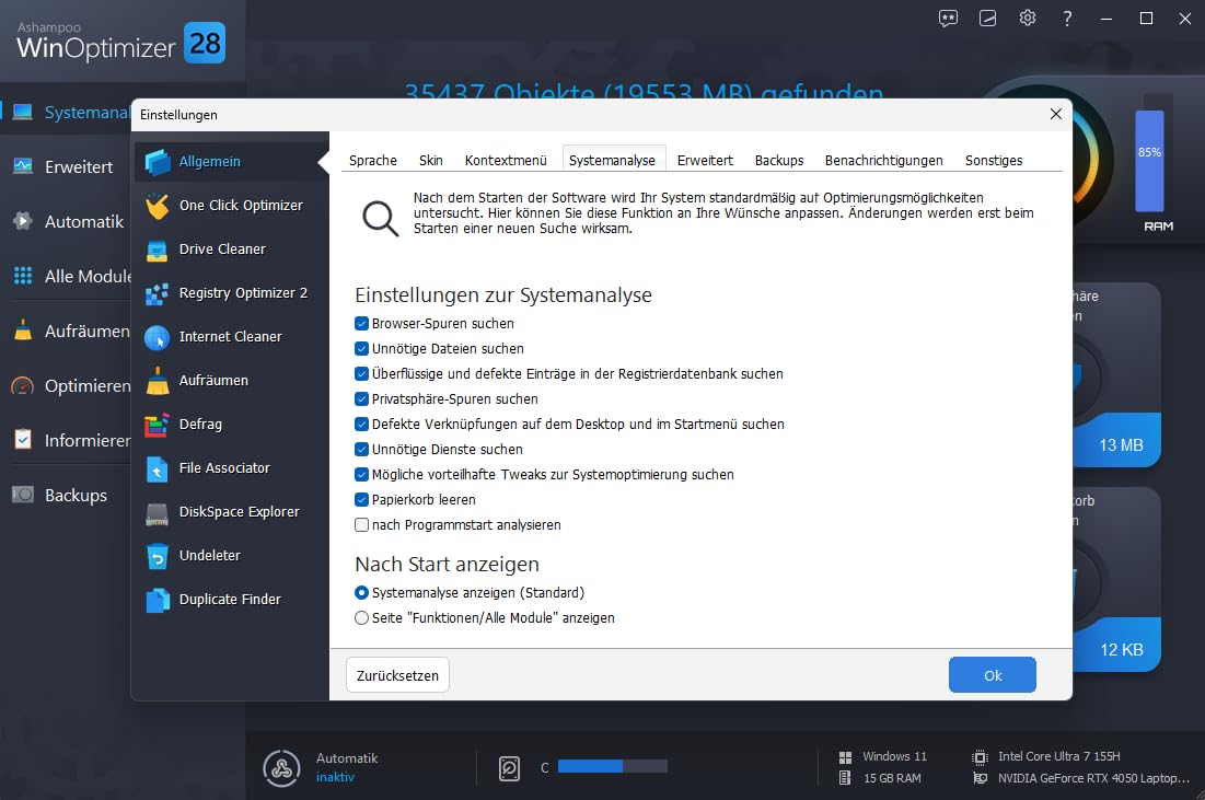 Ashampoo WinOptimizer 28 – PC Tuning Software für ein schnelles, schlankes und sicheres Windows | 1 Gerät | 1 Benutzer | PC Aktivierungscode per Product Key Card