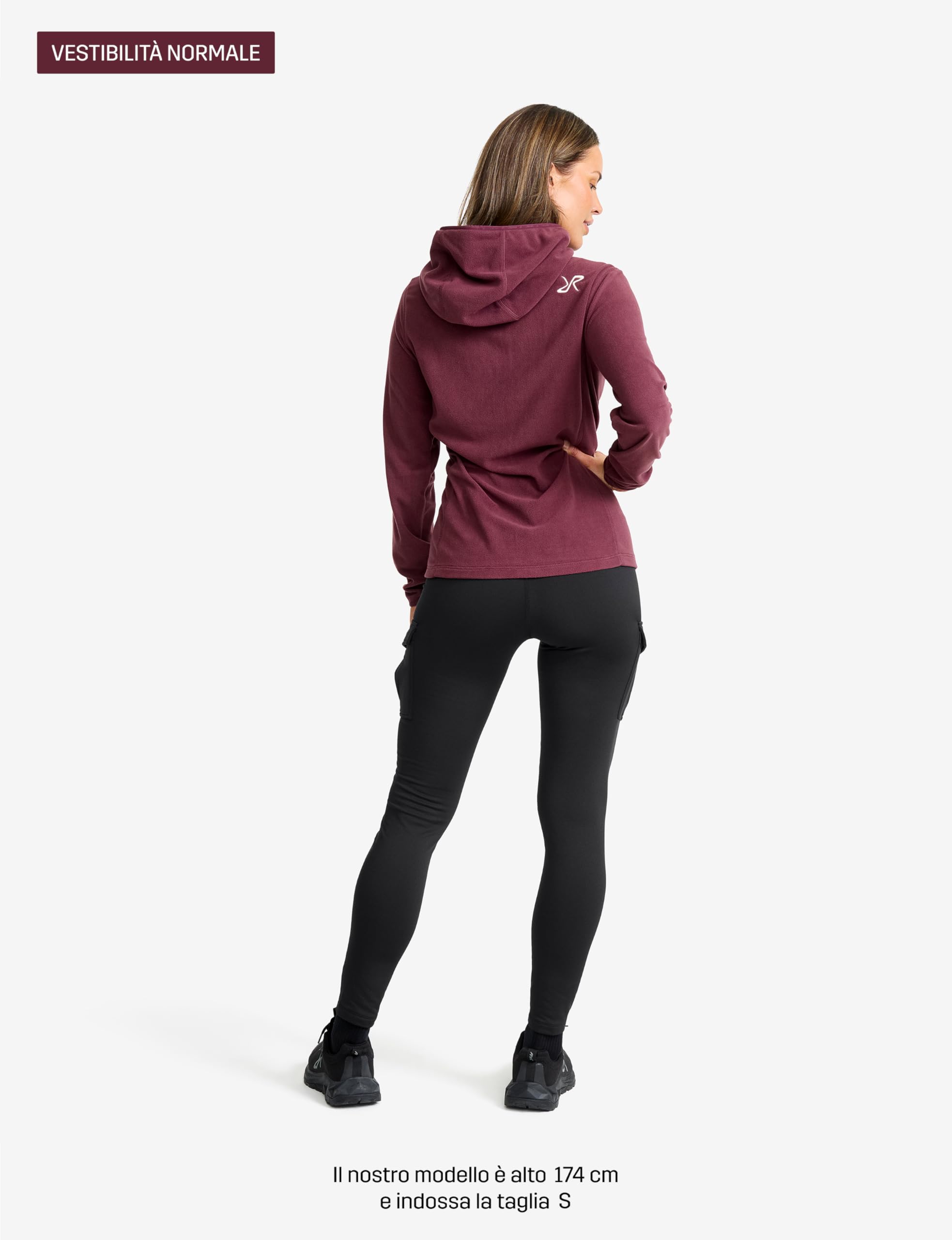 RevolutionRace Hiker Fleece Hoodie da Donna, Felpa con cappuccio in pile leggera ed elastica