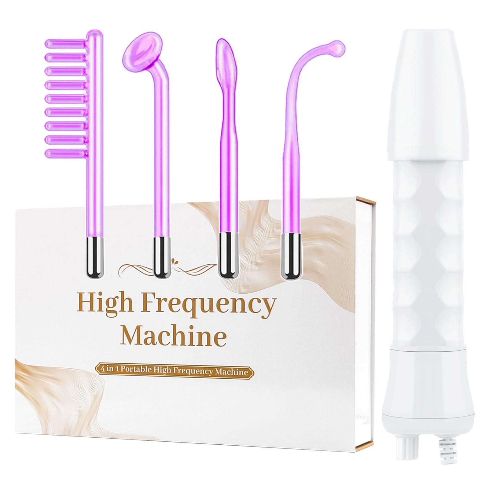 High Frequency Facial Wand,Portable Handheld High-Frequency Facial with 4 Argon Sticks - Violet (4 Violet Tubes)-picture-45