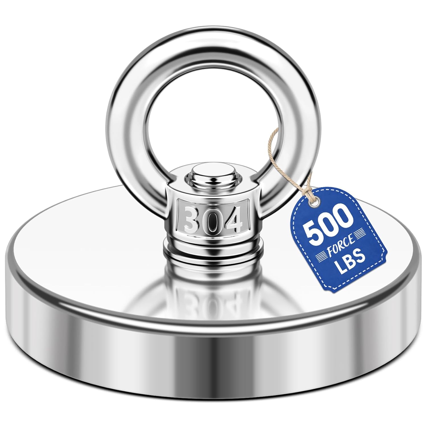 Neodymium Fishing Magnet, 1500 lbs Strong Magnet Fishing, Magnetic Fishing Magnets, Rare Earth Magnet with Countersunk Hole Eyebolt for Retrieving Items in Lake, Beach, Lawn 4.7’’(120mm)