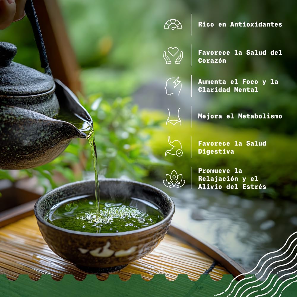 NaturaleBio Té Verde Sencha Japonés Orgánico - Upper Grade - de 200g. Bio, Natural y Puro, Té Verde en Hojas de la Primera Cosecha, cultivado en Japón. Organic Japanese Sencha Green Tea.
