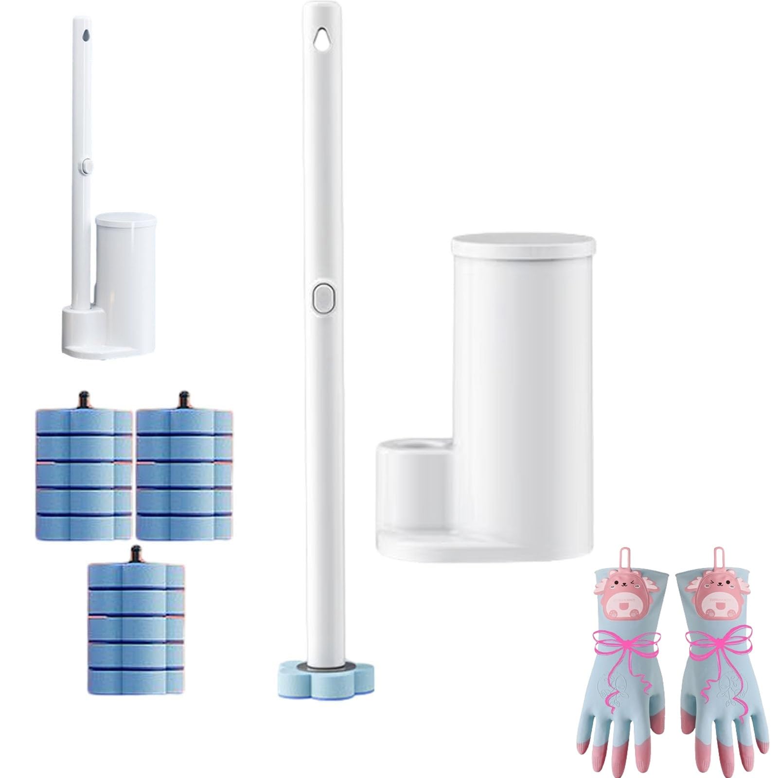 Revolutionary Toilet Scrubber Kit – Effortless 360° Cleaning with Hygienic Disposable Pads,Includes a pair of exquisite gloves