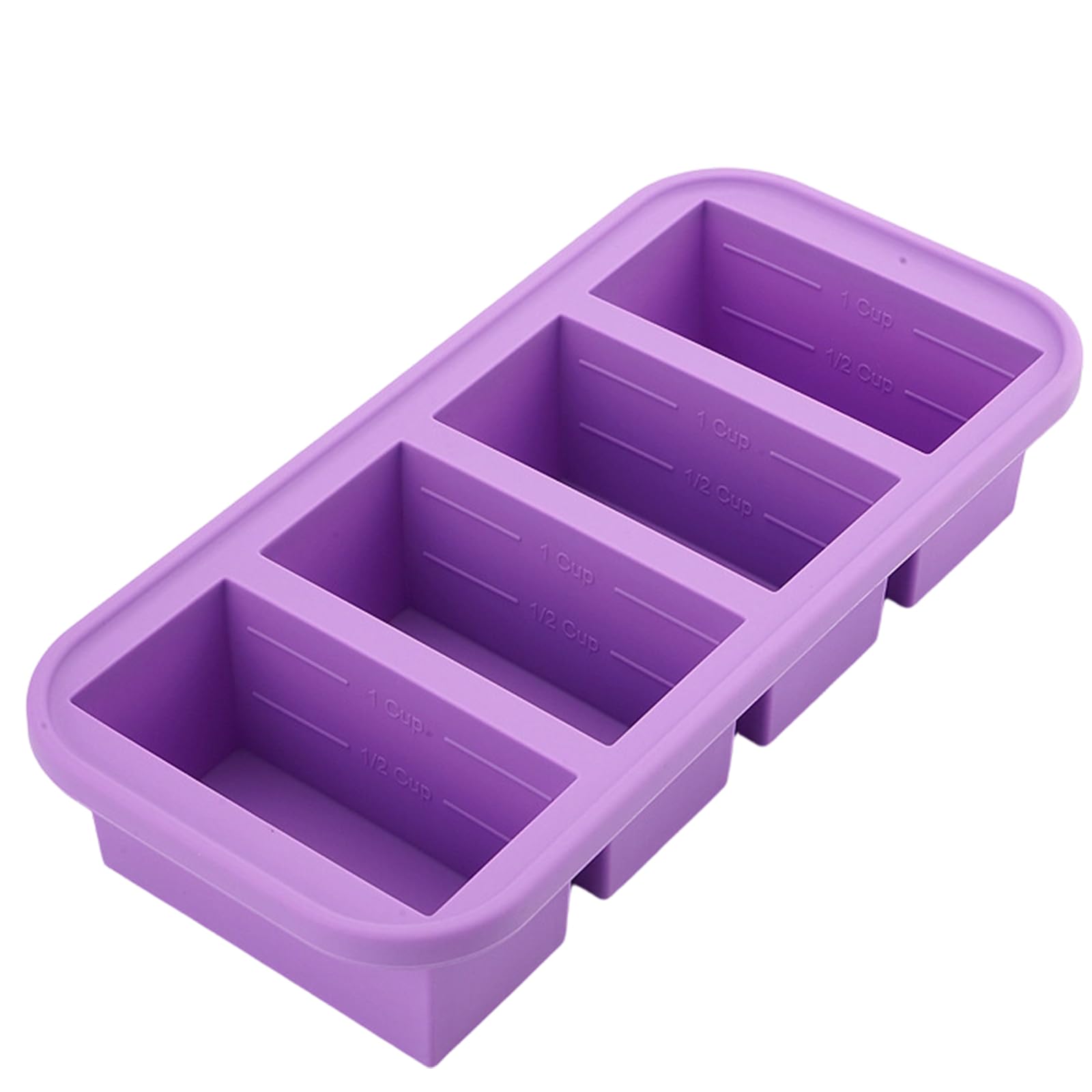 MALSSE Of 1 Silicone Freezers Molds with Lid for Ice Cubes Juices and Food Storage Space Saving Kitchen Essential Ice Block Tray with Cover